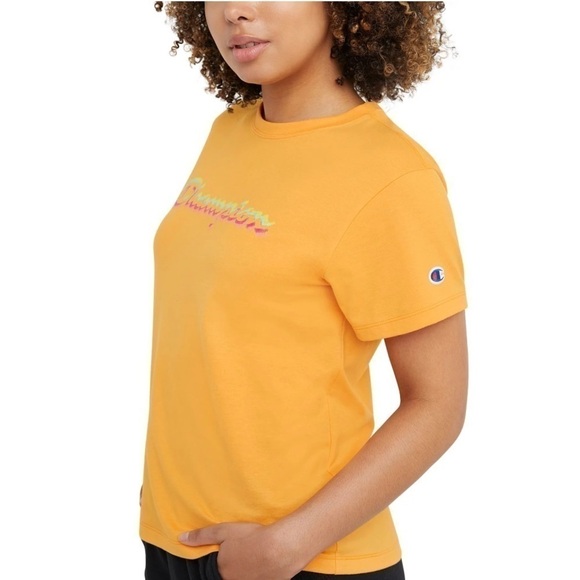 Champion Women's Classic Logo T-Shirt Orange Size large, Tee - Picture 6 of 11